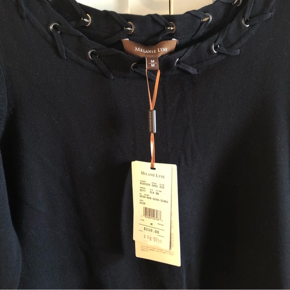 Melanie Lyne Black Sweater Top NWT - Picture 6 of 9